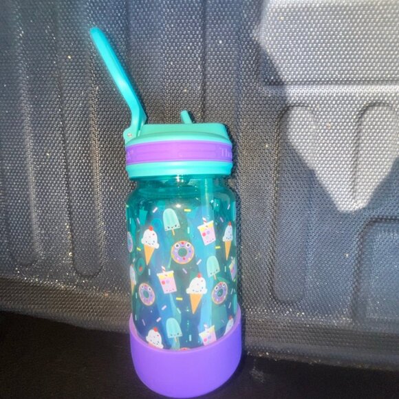 ThermoFlask Kids Water Bottle – Ice Cream & Donut Pattern, 14 oz - Picture 2 of 3